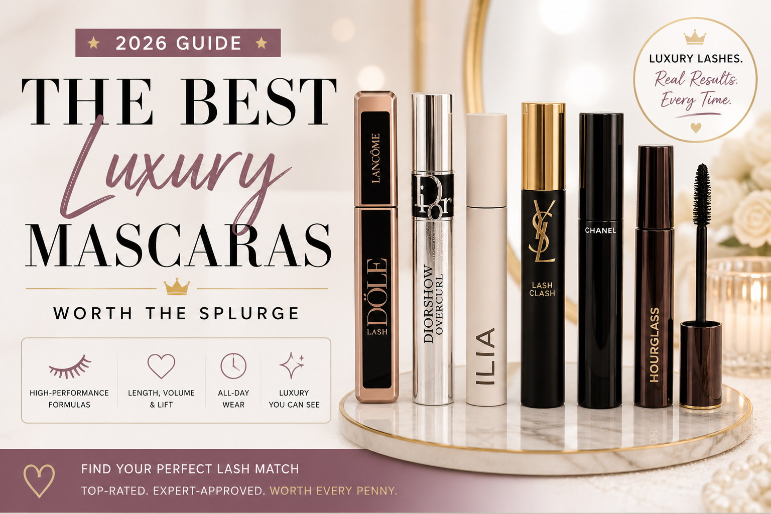 best luxury mascaras 2026 lancome dior ysl chanel hourglass ilia high end mascara review volume length lashes
